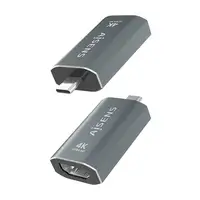 AISENS Adaptador Conversor Aluminio USB-C a HDMU 4K@60Hz, USB-C/M-HDMI/H, Gris