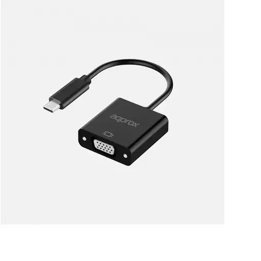 Approx APPC50 adaptador de cable de vídeo 0,13 m USB Tipo C VGA Negro