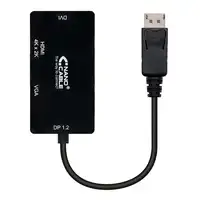 Nanocable Conversor Displayport a VGA / HDMI, 3 en 1, DP 1.2/M-VGA/H-HDMI/H 4K, Ne
