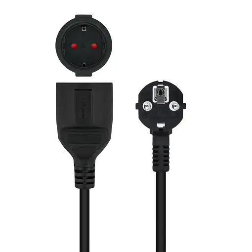 Nanocable Cable de Alimentación Alargador, Negro, 10 m