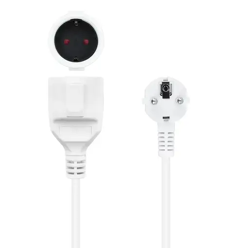 Nanocable Cable de Alimentación Alargador, Blanco, 3 m