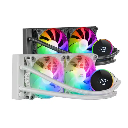 Mars Gaming ML-LCD240, Refrigeración Líquida AIO, TDP 500W, 2x Ventiladores FDB AR