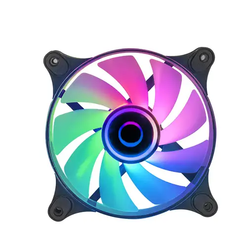 Mars Gaming MF-3D Negro, Ventilador ARGB 360° 12cm, Espejo Infinito 3D, Sistema An