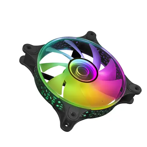 Mars Gaming MF-3D Negro, Ventilador ARGB 360° 12cm, Espejo Infinito 3D, Sistema An
