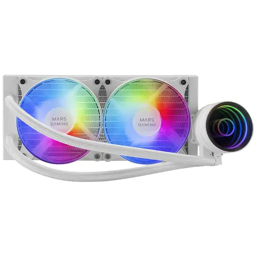 Mars Gaming ML-ONE240 Blanco, Refrigeración Líquida CPU, TDP 400W, Espejo Infinito