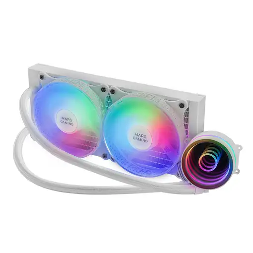 Mars Gaming ML-ONE240 Blanco, Refrigeración Líquida CPU, TDP 400W, Espejo Infinito