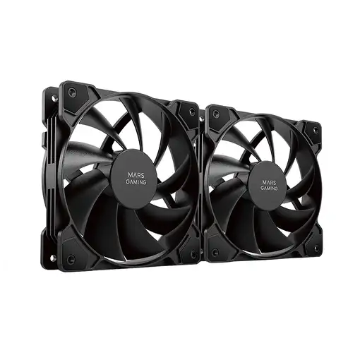 Mars Gaming MF-PROX2 Negro, Kit 2 Ventiladores 120mm, Sistema Anti-vibraciones, Ul