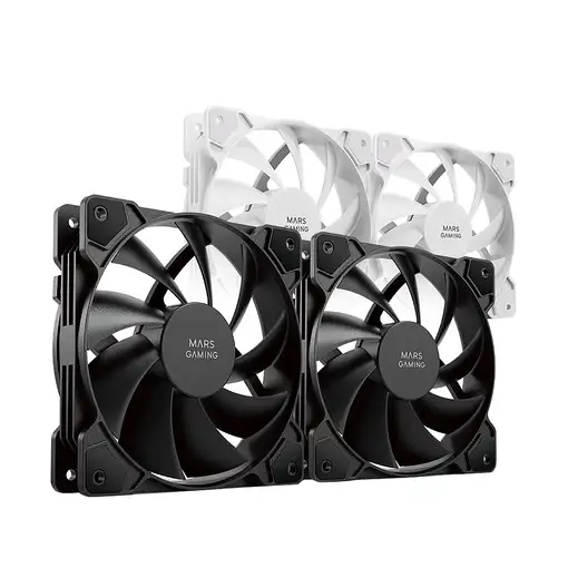 Mars Gaming MF-PROX2 Negro, Kit 2 Ventiladores 120mm, Sistema Anti-vibraciones, Ul