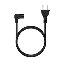 AISENS Cable Alimentación Acodado Forma 8, CEE7/16/M-C7/H, Negro, 1.8M