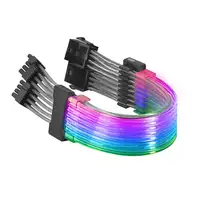 Mars Gaming MCA-16, Cable Extensor ARGB 8+8pin PCIe para Tarjeta Gráfica, LEDs Ult