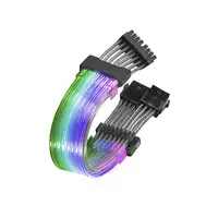 Mars Gaming MCA-16, Cable Extensor ARGB 8+8pin PCIe para Tarjeta Gráfica, LEDs Ult