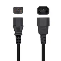 AISENS Cable Alimentación CPU, C13/H-C14/M, Negro, 10 m