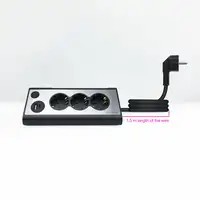 Nanocable Regleta de Sobremesa con 3 Tomas de Tierra y 2 USB´s con Luz, Negro