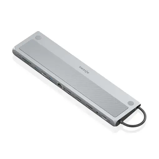 AISENS USB-C Dock 12 en 1, USB-C a 2xHDMI, 1xDisplayPort, 1xRJ45, 3xUSB-A, 1xUSB-C