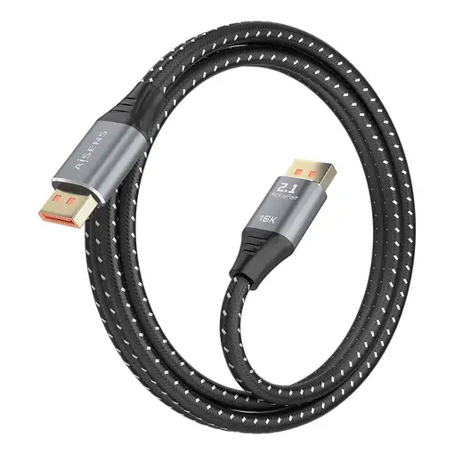 AISENS Cable DisplayPort V2.1 16K@60Hz 80 Gbps, DP/M-DP/M, Negro, 1.5m