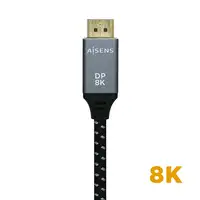 AISENS Cable Displayport V1.4 8k@60hz, DP/M-DP/M, Gris/Negro, 1.0m