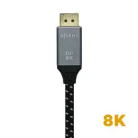 AISENS Cable Displayport V1.4 8k@60hz, DP/M-DP/M, Gris/Negro, 1.0m