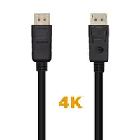 AISENS Cable DisplayPort V1.2 4K@60Hz, DP/M-DP/M, Negro, 1.0m