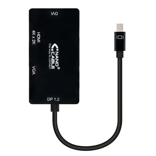 Nanocable Conversor Mini DisplayPort a VGA / HDMI, 3 en 1, DP 1.2/M-VGA/H-HDMI/H 4