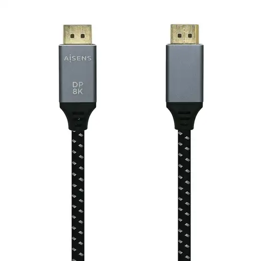 AISENS Cable Displayport V1.4 8k@60hz, DP/M-DP/M, Gris/Negro, 1.5m
