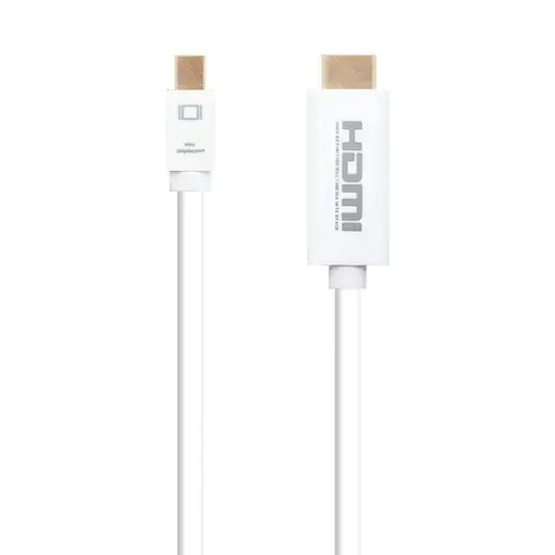 Nanocable Cable conversor Mini DP a HDMI, Mini DP/M - HDMI/M, Blanco, 2.0 M