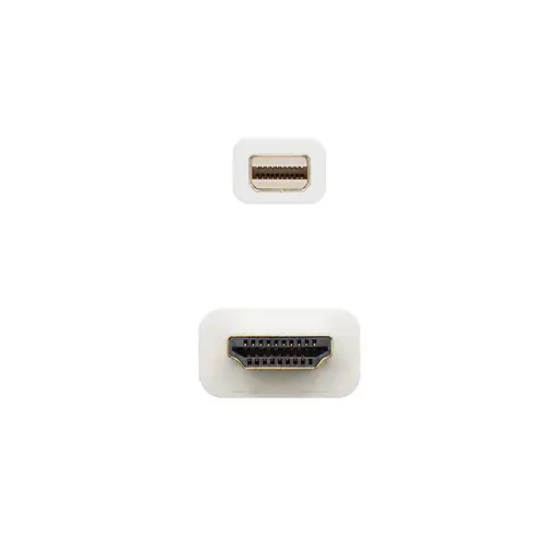 Nanocable Cable conversor Mini DP a HDMI, Mini DP/M - HDMI/M, Blanco, 2.0 M