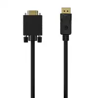 AISENS Cable Conversor DISPLAYPORT a VGA, DP/M-VGA/M, Negro, 1.0M