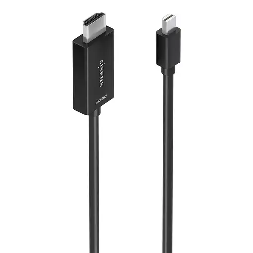 AISENS Cable conversor MINI DP a HDMI 4K@60Hz, MINI DP/M-HDMI/M, Negro, 1.5m
