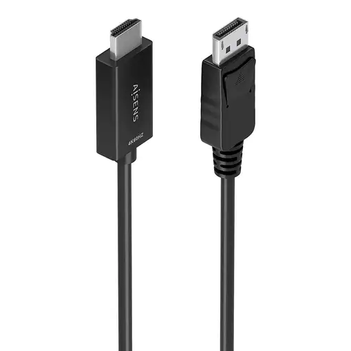 AISENS Cable conversor DisplayPort a HDMI 4K@60Hz, DP/M-HDMI/M, Negro, 1.0m
