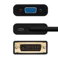 Nanocable Conversor DVI 24+1/m A VGA HDB15/h, Negro, 10 cm