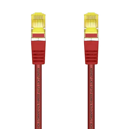 AISENS Cable De Red Latiguillo RJ45 LSZH Cat.7 600 MHz S/FTP PIMF AWG26, Rojo, 25