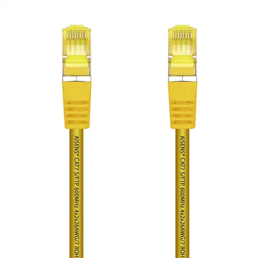 AISENS Cable De Red Latiguillo RJ45 LSZH Cat.7 600 MHz S/FTP PIMF AWG26, Amarillo,