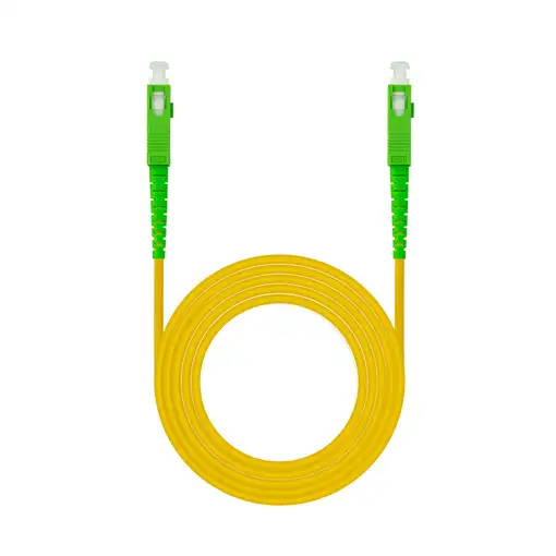 Nanocable Cable de Fibra Óptica SC/APC a SC/APC Monomodo Simplex LSZH, Amarillo, 4