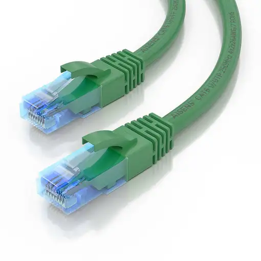 AISENS Cable De Red Latiguillo RJ45 Cat.6 UTP AWG26 CCA, Verde, 0.5 m