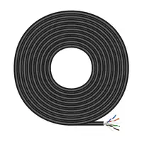 AISENS Cable de Red Exterior Impermeable RJ45 Cat.6 FTP Rigido AWG24, Negro, 100M