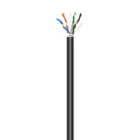 AISENS Cable de Red Exterior Impermeable RJ45 Cat.6 FTP Rigido AWG24, Negro, 100M