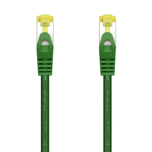 AISENS Cable De Red Latiguillo RJ45 LSZH Cat.7 600 MHz S/FTP PIMF AWG26, Verde, 0.
