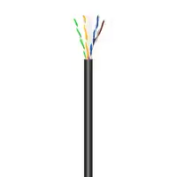 AISENS Cable de Red Exterior Impermeable RJ45 Cat.6 UTP Rígido CCA AWG23, Negro, 1