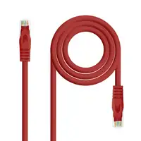 Nanocable Cable de red latiguillo RJ45 LSZH Cat.6A UTP AWG24, Rojo, 1.0m