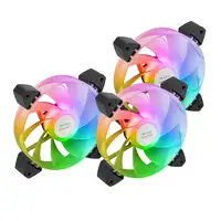 Mars Gaming MF-3AR, Kit 3x Ventiladores 120mm FDB, Aspas Invertidas, Iluminación A