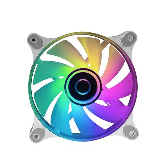 Mars Gaming MF-3D Blanco, Ventilador ARGB 360° 12cm, Espejo Infinito 3D, Sistema A