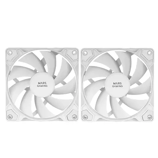 Mars Gaming MF-PROX2 Blanco, Kit 2 Ventiladores 120mm, Sistema Anti-vibraciones, U