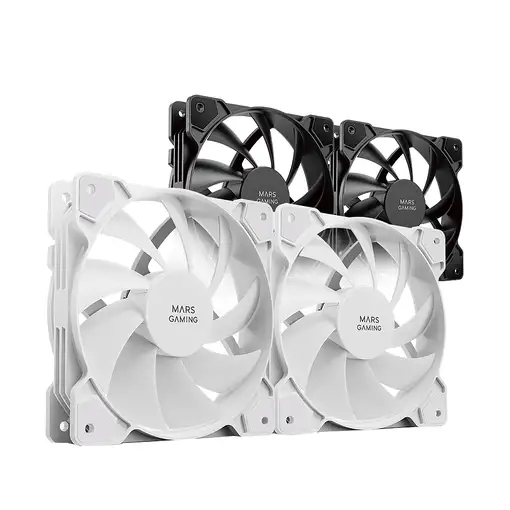 Mars Gaming MF-PROX2 Blanco, Kit 2 Ventiladores 120mm, Sistema Anti-vibraciones, U