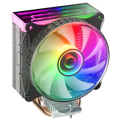 Mars Gaming MCPU-VR Negro, Disipador CPU, Doble Espejo Infinito ARGB, 4 Heatpipes