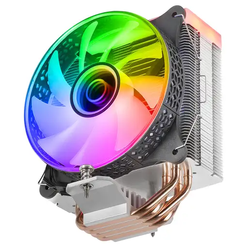 Mars Gaming MCPU-VR Negro, Disipador CPU, Doble Espejo Infinito ARGB, 4 Heatpipes