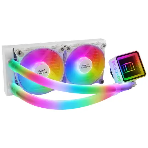 Mars Gaming ML-ULTRA240 Blanco, Refrigeración Líquida CPU, TDP 500W, Espejo Infini