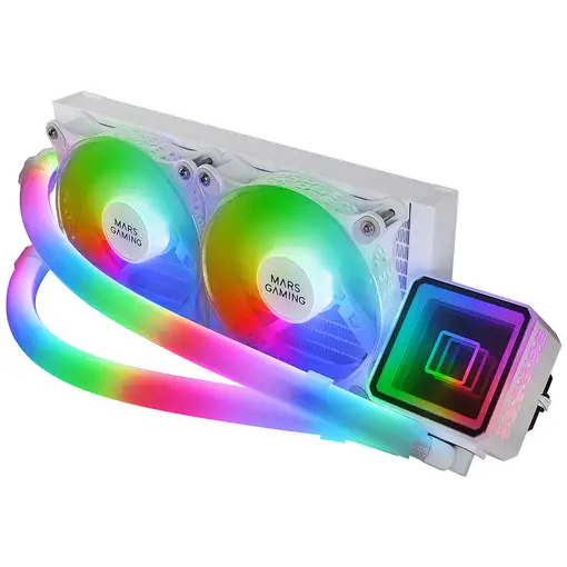 Mars Gaming ML-ULTRA240 Blanco, Refrigeración Líquida CPU, TDP 500W, Espejo Infini
