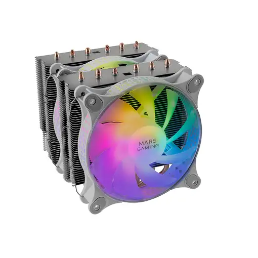 Mars Gaming Disipador CPU, Doble Torre Refrigeración, 6 Heatpipes HCT, TDP 300 W,