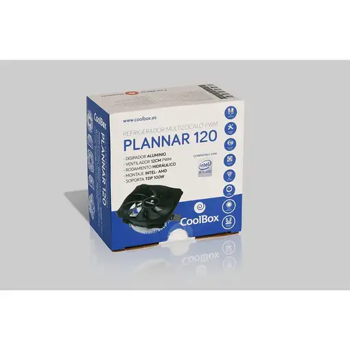 CoolBox Plannar 120 Procesador Enfriador 12 cm Negro