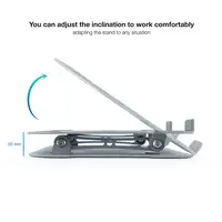 TooQ Soporte Elevador de Aluminio Ajustable Ergonómico para Portátiles, Gris